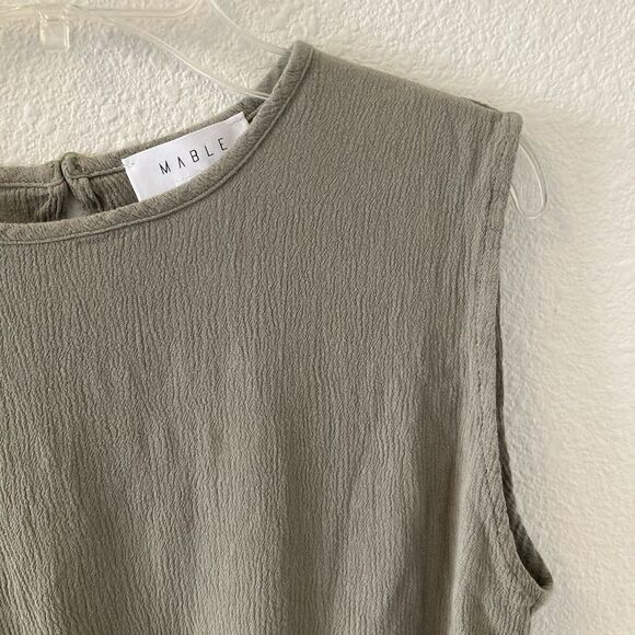 Mable Women's Top Size Medium Cropped Tank Olive Green Chic Boho - Picture 3 of 16